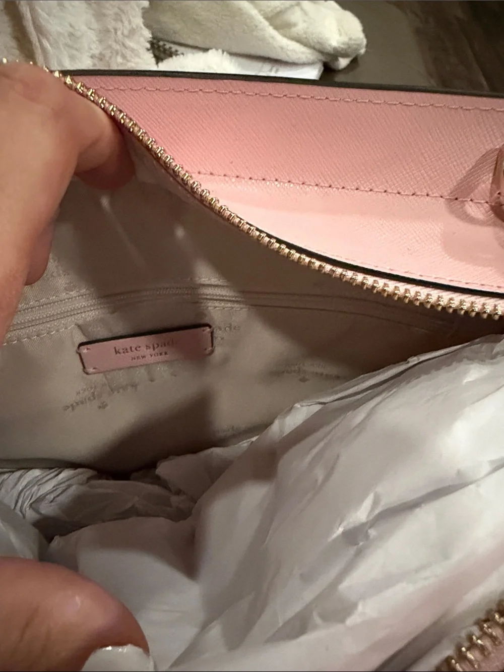 kate spade Pink Saffiano Satchel with Gold Hardware